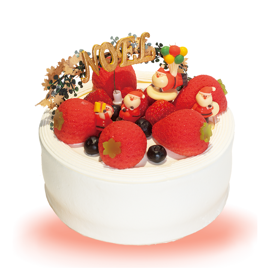 じゃらんクリスマスケーキ　可愛い苺たちとサンタのXmas生デコレーション～　苺ムースをたっぷり添えて～ ５号